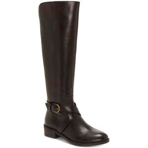 INC Womens Brown Gore Fadora Round Toe Block Heel Leather Riding Boot 6.5 M